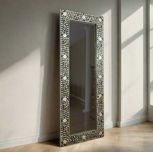 Mother of pearl inlay Floor Mirror Frame image 0