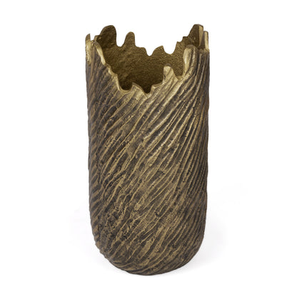 17" Gold Abstract Aluminum Table Vase-1