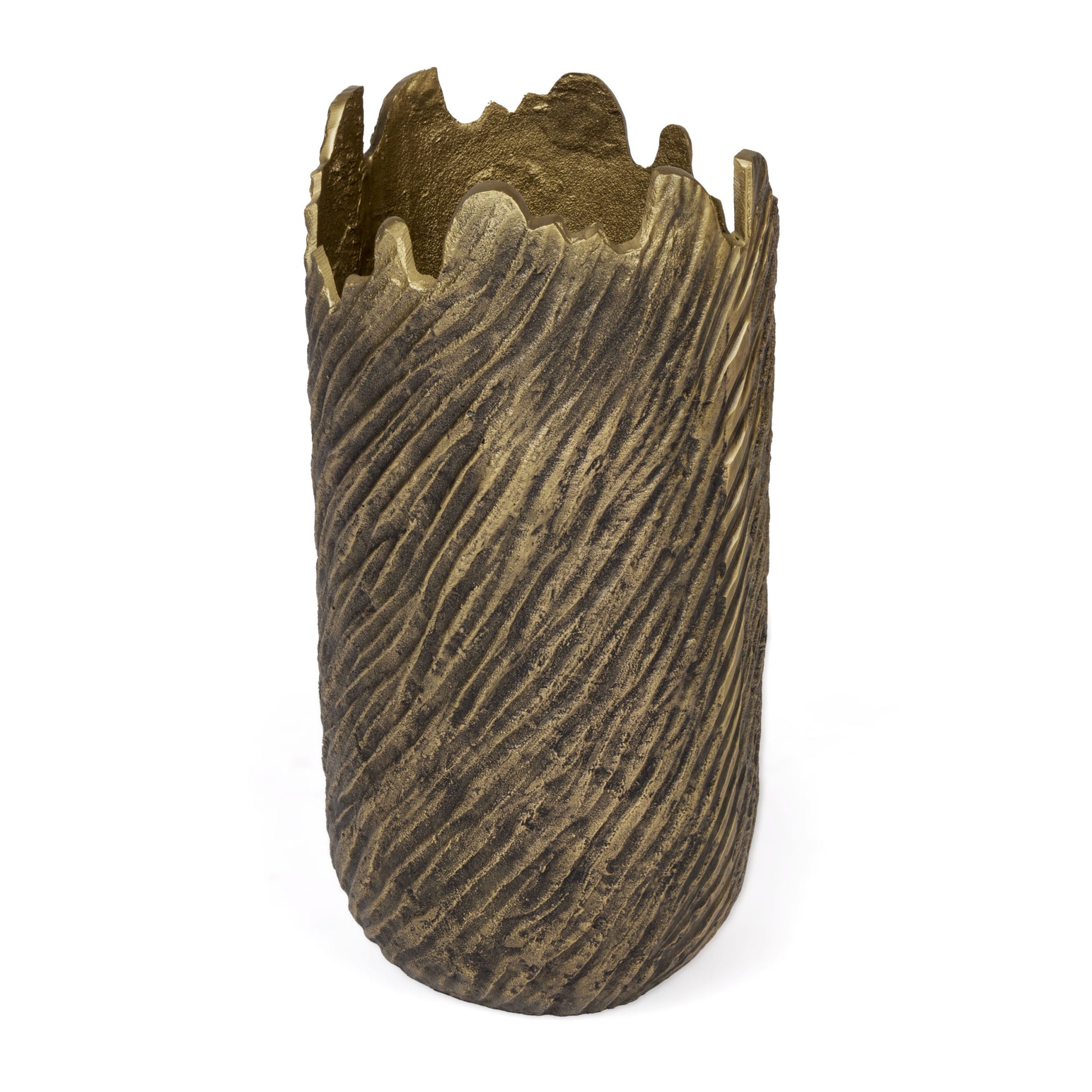 17" Gold Abstract Aluminum Table Vase-2