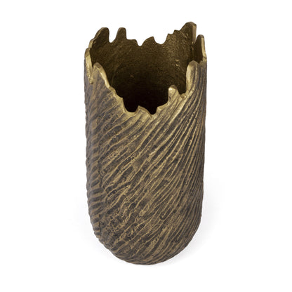 17" Gold Abstract Aluminum Table Vase-3
