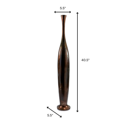 41" Burnished Brown Aluminum Floor Vase-7