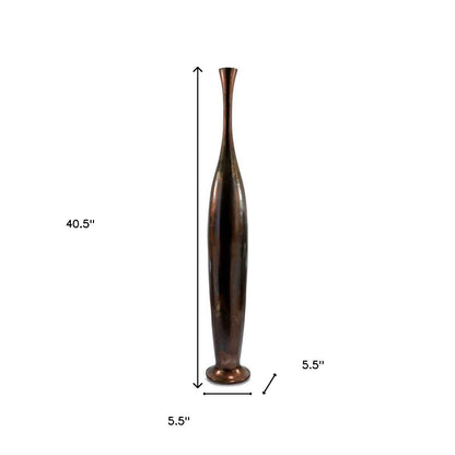 41" Burnished Brown Aluminum Floor Vase-6