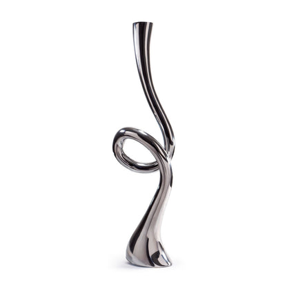 39" Silver Trumpet Aluminum Floor Vase-1
