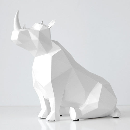 Handmade Resin Rhino Decor