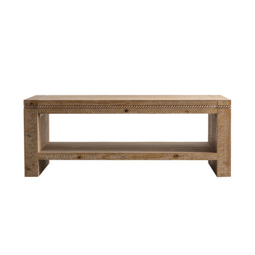 Rectangle Coffee Table 2-Tier Rustic Coffee Table With Storage Shelf