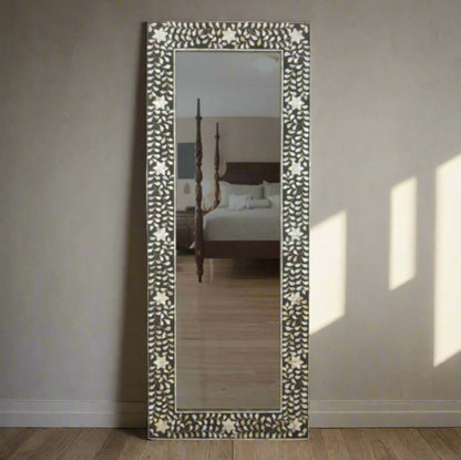 Mother of pearl inlay Floor Mirror Frame image 1