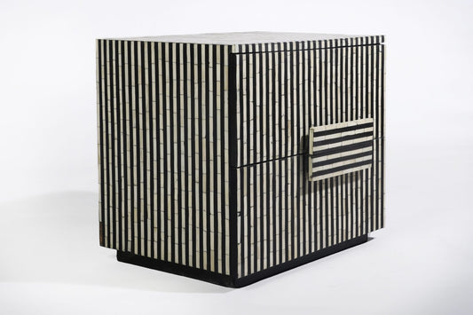 Midnight Mosaic Bone Inlay Cabinet