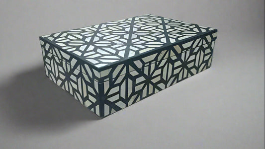 Heritage inlay Moroccan inspired Jewelry Box Black