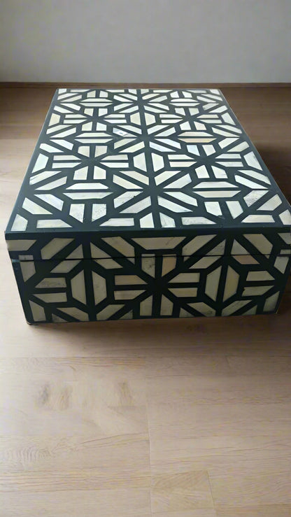 Heritage inlay Moroccan inspired Jewelry Box Black