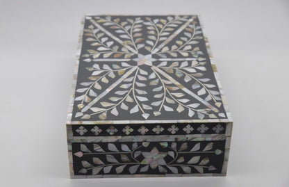 Mother of Pearl inlay Jewelry Box Grey
