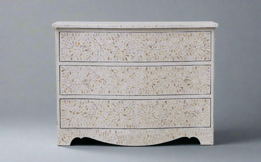 Mother Of Pearl French Style Chest - White Floral