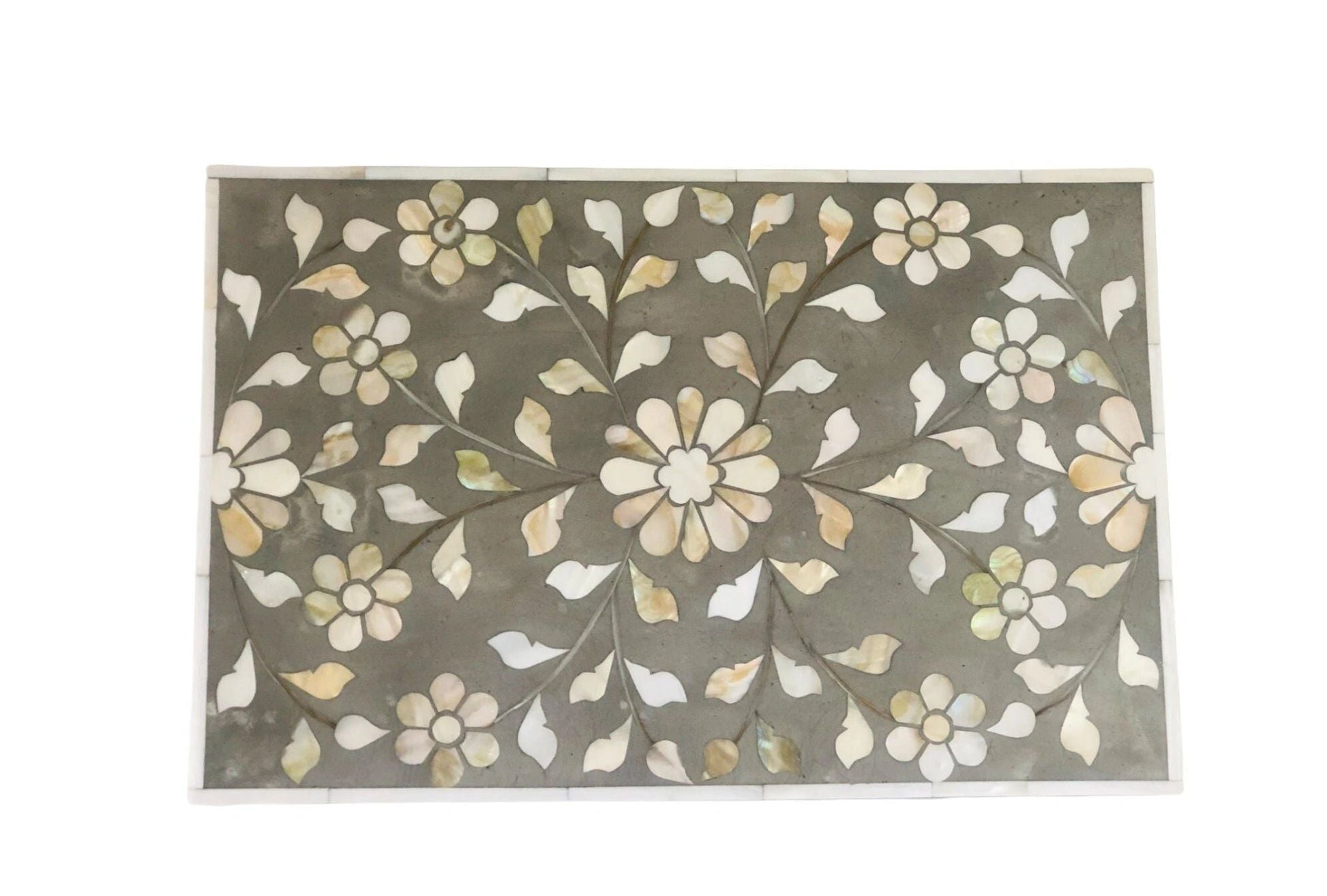  and  Mother of Pearl inlay wooden jewellery storage box for home in grey