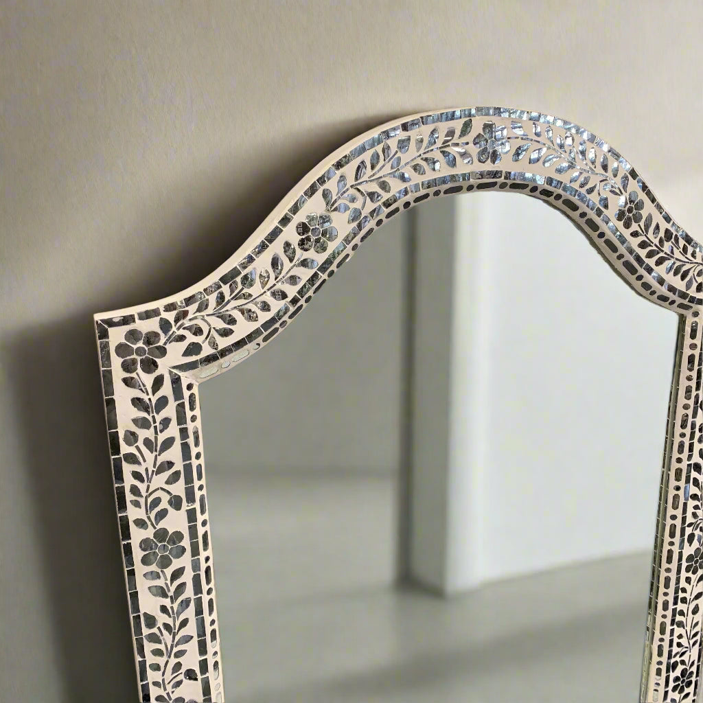 Thikri glass inlay wall mounted mirror frame image 5