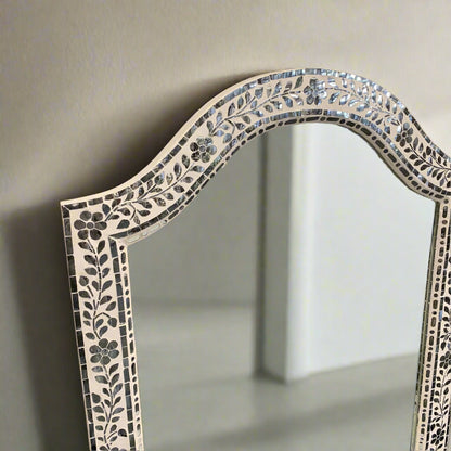 Thikri glass inlay wall mounted mirror frame image 5
