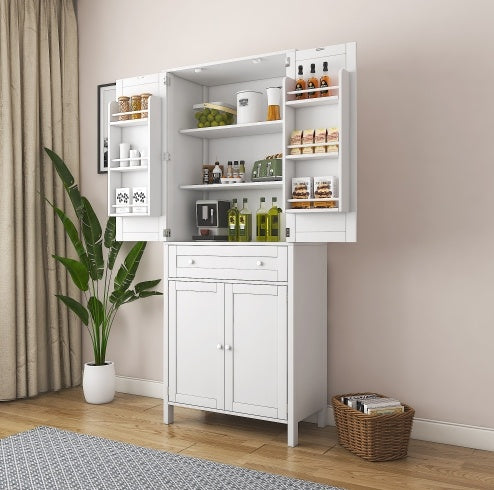 Tall Kitchen Pantry, Storage Cabinet , Kitchen Cabinet, For Kitchen, Dining Room, White