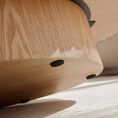 Modern Handmade Ash Wood Drum Coffee Table