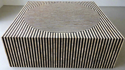   Heritage inlay illusion pattern square wooden round coffee table 