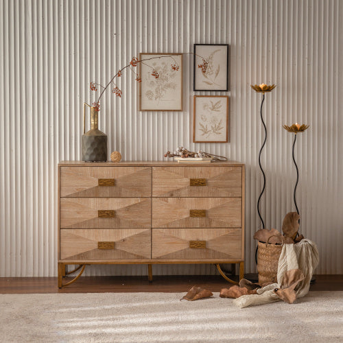 Wooden Carved 6 Drawers Dresser & Chests Of Drawers