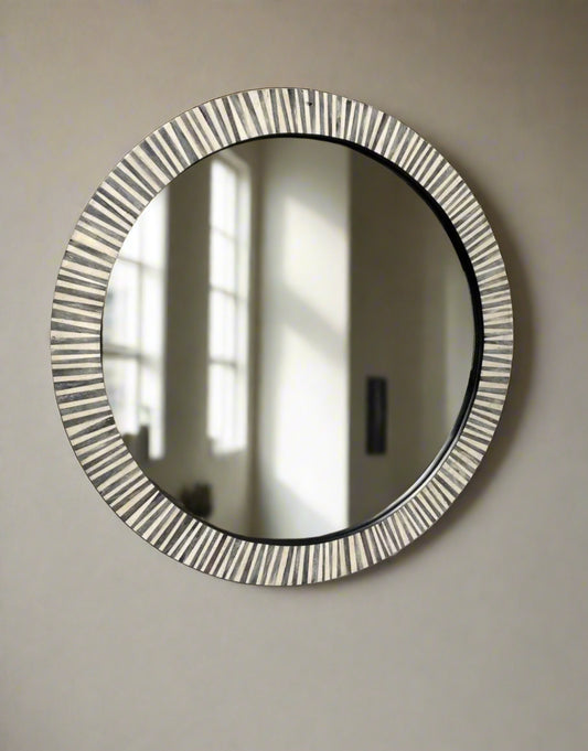 Bone inlay Round wall Mirror Frame image 0