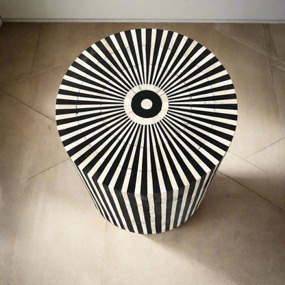 Heritage inlay round side or end table