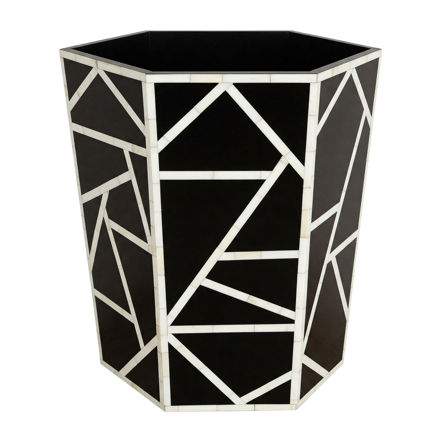 Abstract Noir Inlay Waste Bin