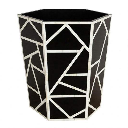 Abstract Noir Inlay Waste Bin